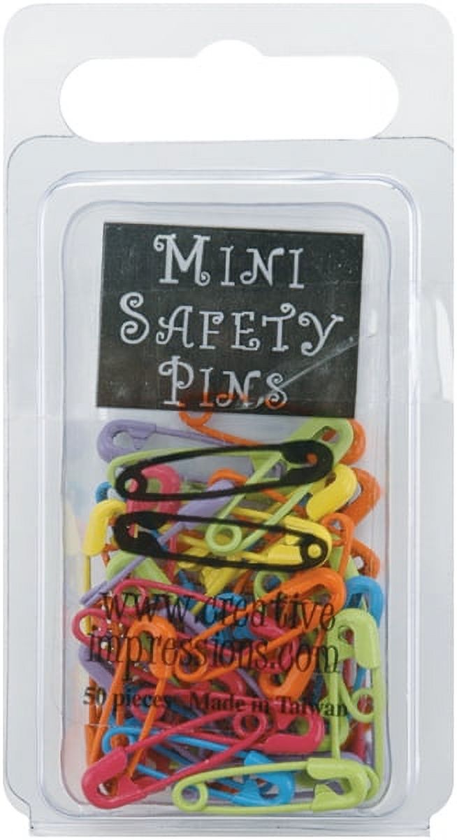 Mini Painted Safety Pins .75 50/Pkg-Tropical